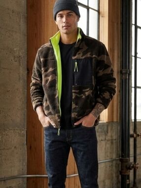 PacSun Men's Camo Fleece Jacket